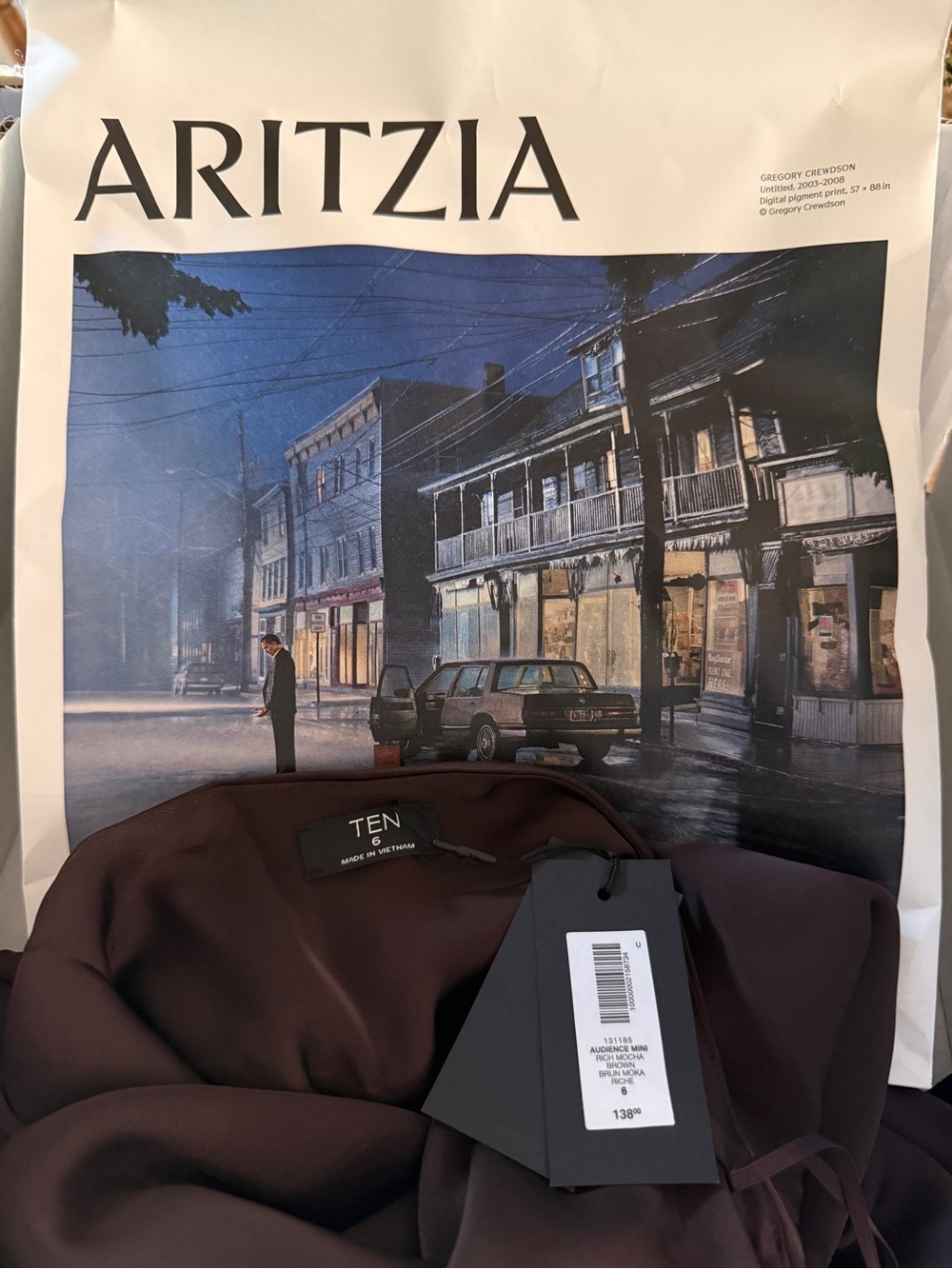 Aritzia TEN Audience Satin Mini Halter Dress NWT 🤎